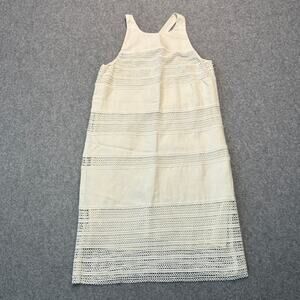 Women's Ann Taylor Loft Linen Blend and Lace Cream Sundress Size 2 NEW‎